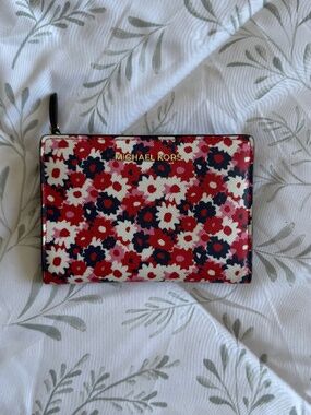 Michael Kors Multicolor Floral Begonia Leather Compact Wallet